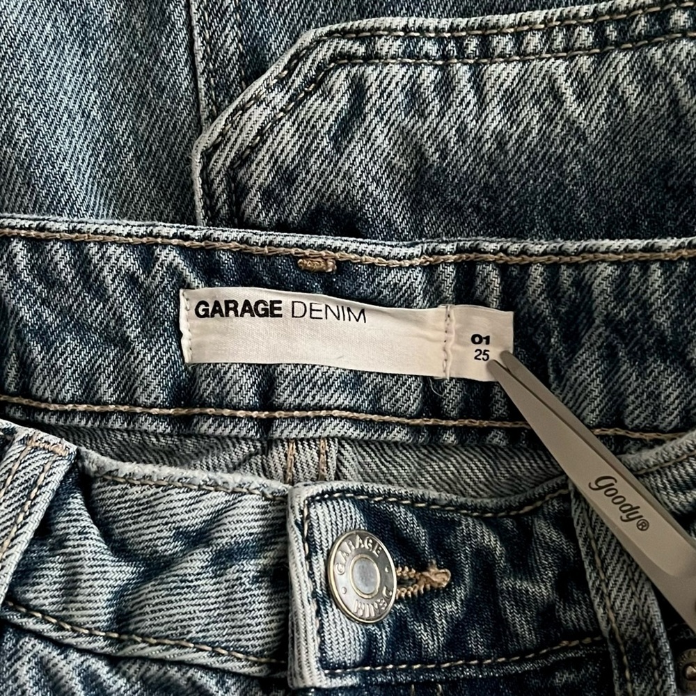 Garage Cargo Wide Leg Straight Baggy High Rise Jeans Size 25 - Picture 5 of 8